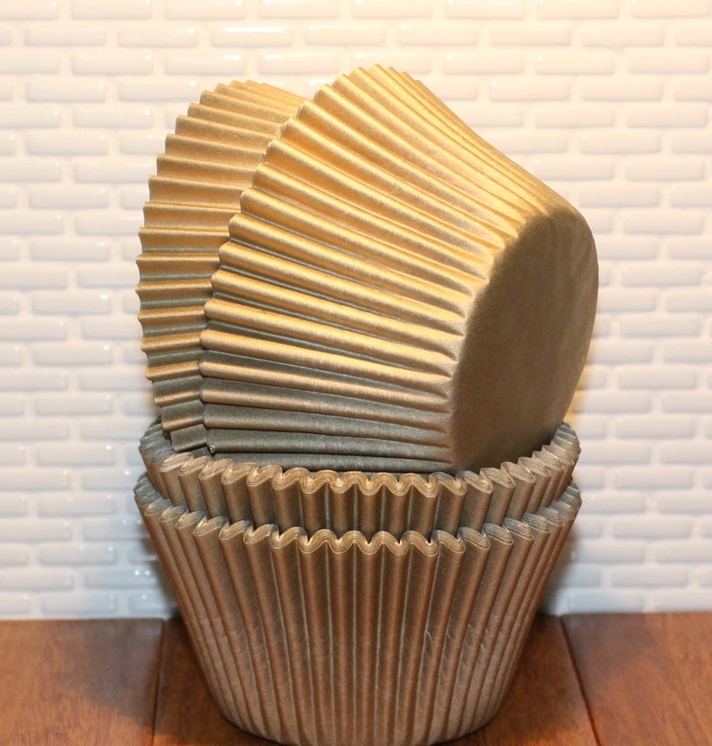 Jumbo Gold Sheen Heavy Duty Cupcake Liners qty 20 Jumbo Gold Etsy