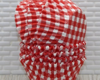 Red Gingham Cupcake Liners (Qty 45) Red Gingham Baking Cups, Red Cupcake Liners, Red Baking Cups, Red Muffin Cups, Cupcake Liner, Baking Cup