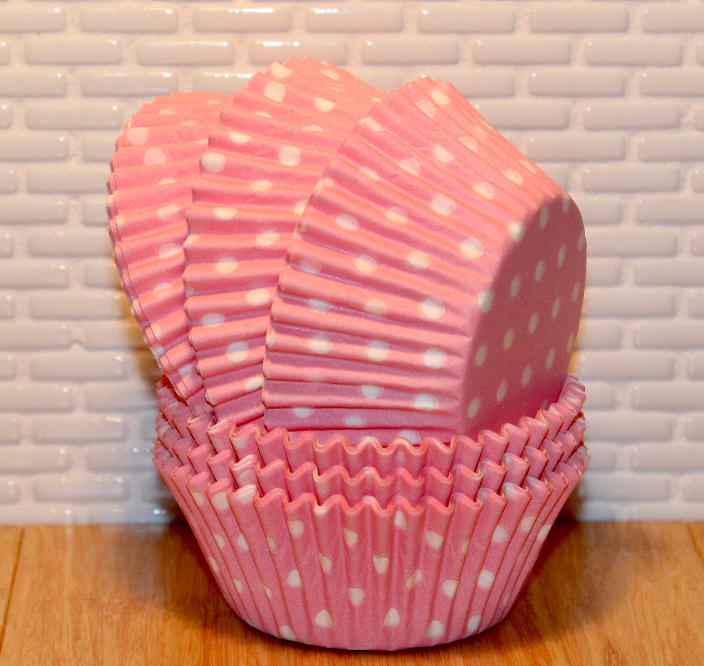 Light Pink Polka Dot Cupcake Liners 45 Qty Pink Polka Dot Etsy