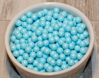 Pearl Blue Sugar Candy Beads 7 MM  (3 oz)  Blue Candy Beads, Candy Beads, Edible Candy Beads, Cupcake Toppings, Cake Toppings, Sprinkles