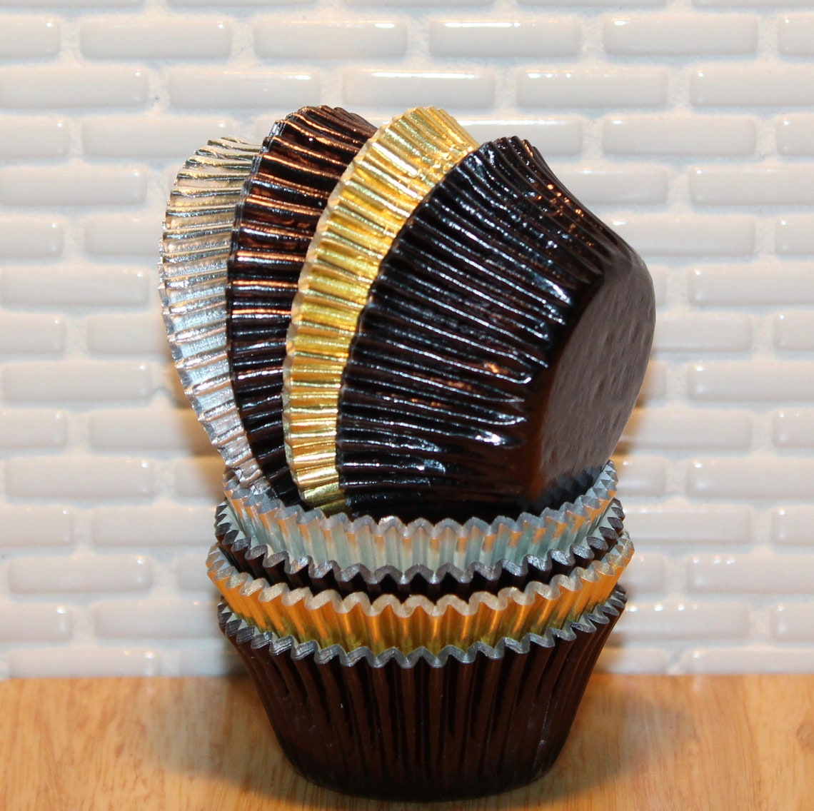 Mini formal Metal Cupcake Liners Qty 60 Mini Black Cupcake Etsy España