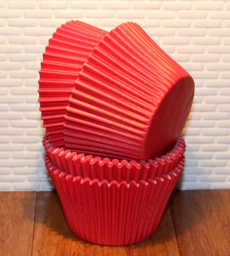 NEW Jumbo Red Heavy Duty Cupcake Liners Qty 20 Jumbo Red Etsy