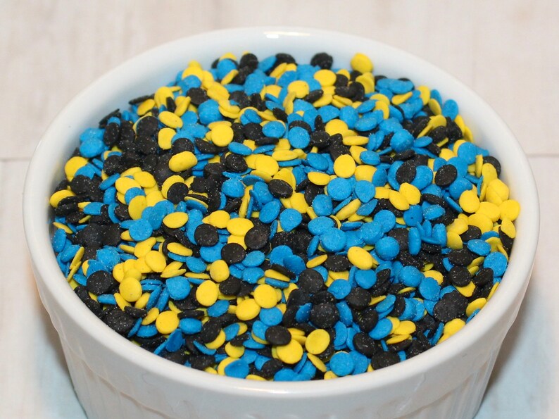 Blue & Yellow Confetti Sprinkles 4 Oz Blue and Yellow Etsy