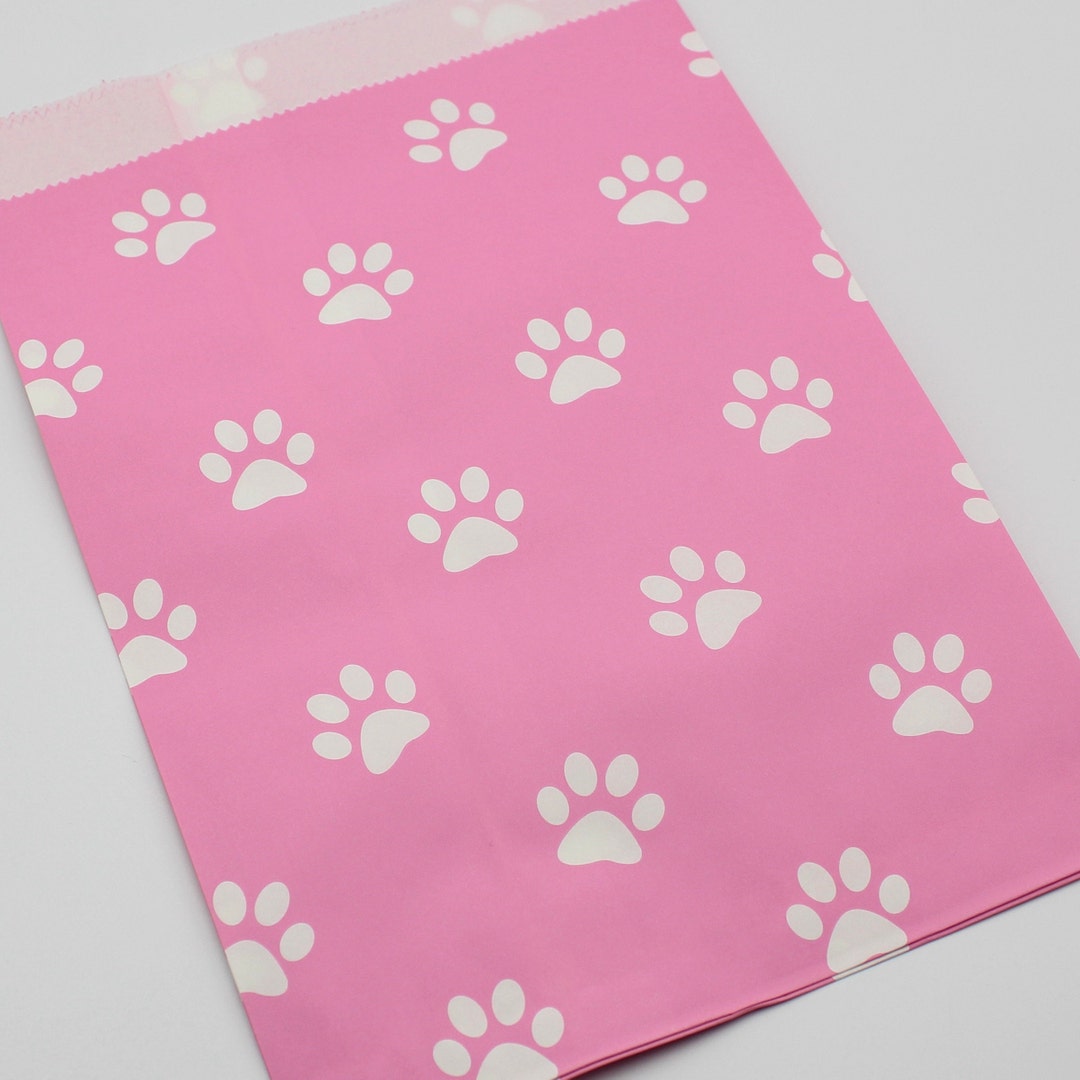 pink-paw-print-gift-bags-qty-10-pink-paw-print-favor-bags-etsy