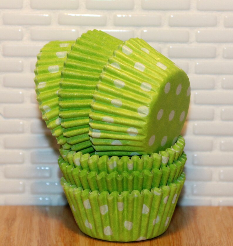 Mini Lime Green Polka Dot Cupcake Liners qty 50 Mini Lime Etsy