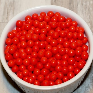 Edible Red Candy Beads - 7 MM  (3 oz) Edible Red Candy Beads, Edible Red Pearl Cupcake Toppings, Edible Red Pearl Cake Decorations, Sprinkle