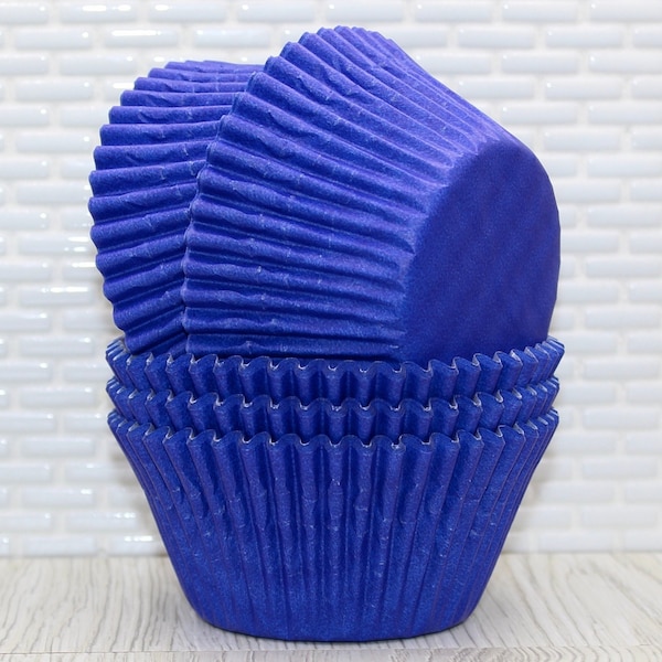 Jumbo Blue Cupcake Liners (Qty 30) Jumbo Blue Greaseproof Muffin Cups, Jumbo Blue Cupcake Papers, Jumbo Blue Cupcake Wrappers