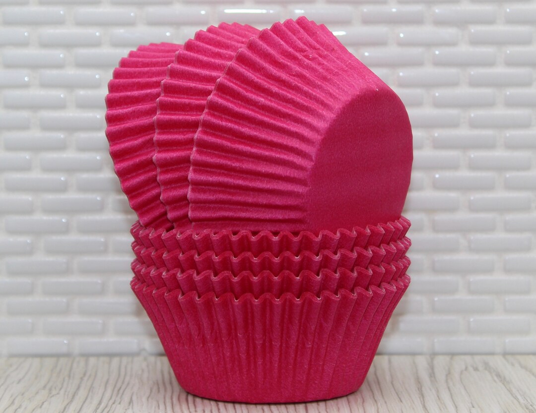 Bright Pink Cupcake Liners qty 45 Pink Cupcake Liners Pink Etsy
