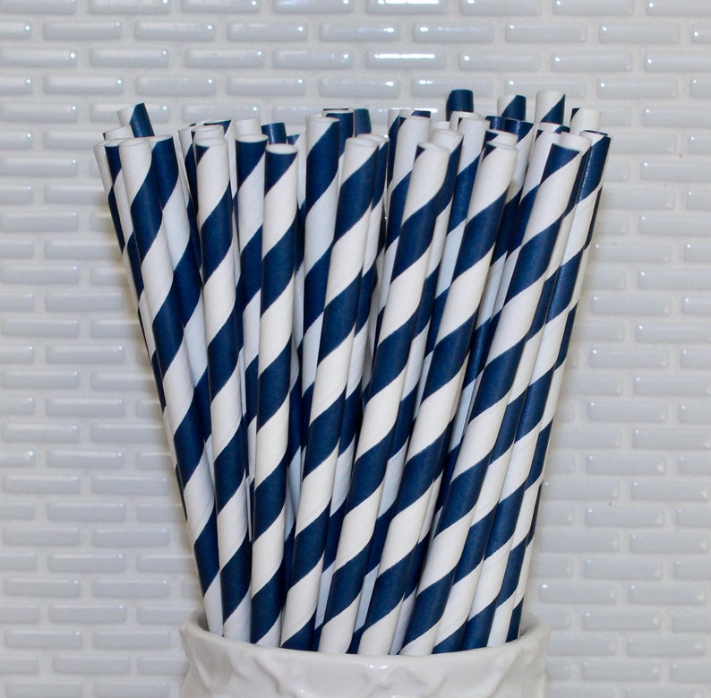 Navy Striped Straws Navy Horizontal Striped Paper Straws Navy Chevron Straws Qty 25 Navy Horizontal Striped Straws Blue Striped Straws