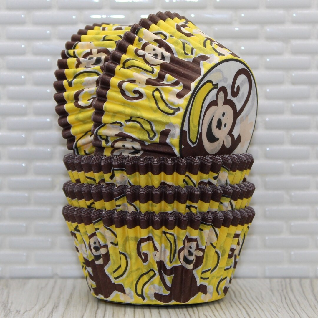 Monkey Heavy Duty Cupcake Liners qty 32 Monkey Baking Cups, Monkey ...