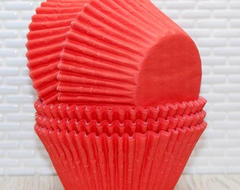 Jumbo Red Cupcake Liners (Qty 30) Jumbo Red Greaseproof Muffin Cups, Jumbo Red Baking Cups, Jumbo Red Cupcake Papers, Jumbo Cupcake Liners