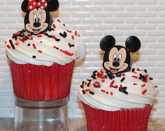 Minnie Mouse Cupcake Rings (Qty 12) Minnie Mouse Cupcake Toppers, Minnie Mouse Cupcake Decoration, Minnie Mouse Cupcake Topper, Minnie Mouse