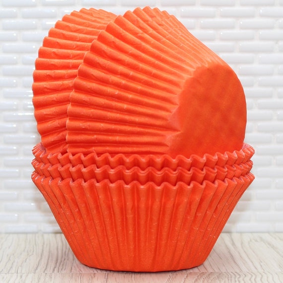 Jumbo Orange Cupcake Liners qty 30 Jumbo Orange Greaseproof Muffin