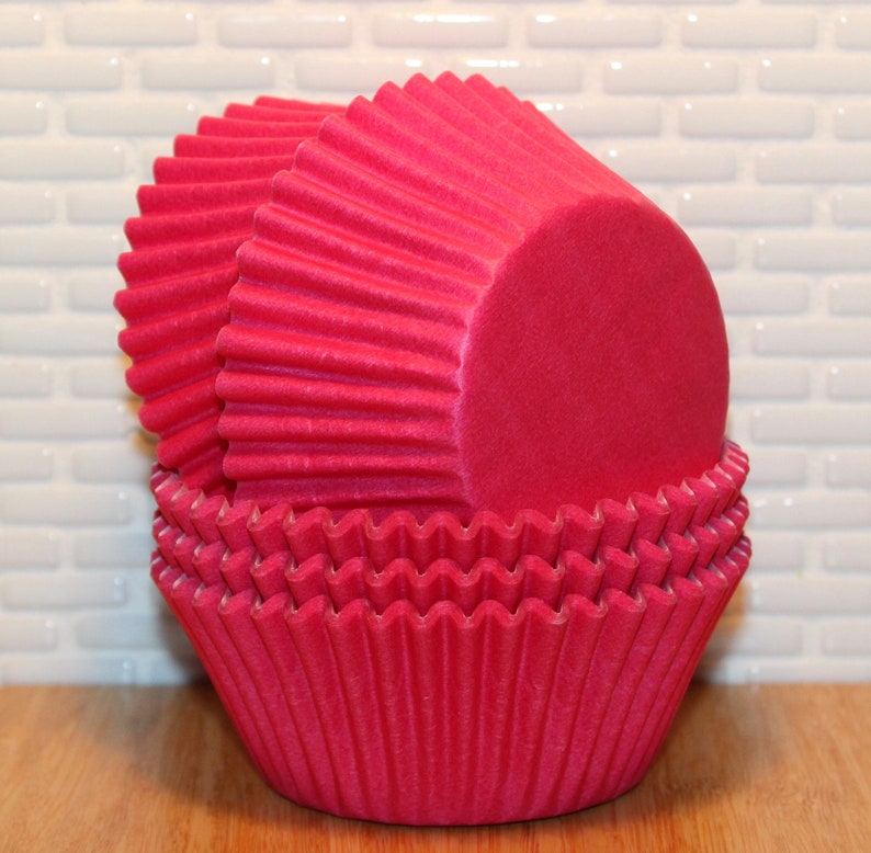 Baking Cups Cupcake Liners Qty 45 Muffin Cups Bright Pink Cupcake Liners Pink Baking Cups Pink Cupcake Liners Pink Muffin Cups