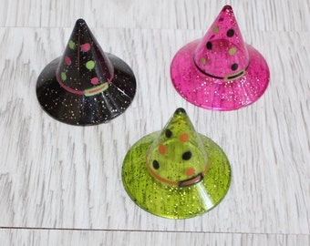 Witches Hat Cupcake Decorations (Qty 12) Halloween Witches Hat Craft Supplies, Witches Hat Party Supplies