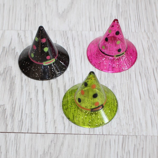 Witches Hat Cupcake Decorations (Qty 12) Halloween Witches Hat Craft Supplies, Witches Hat Party Supplies
