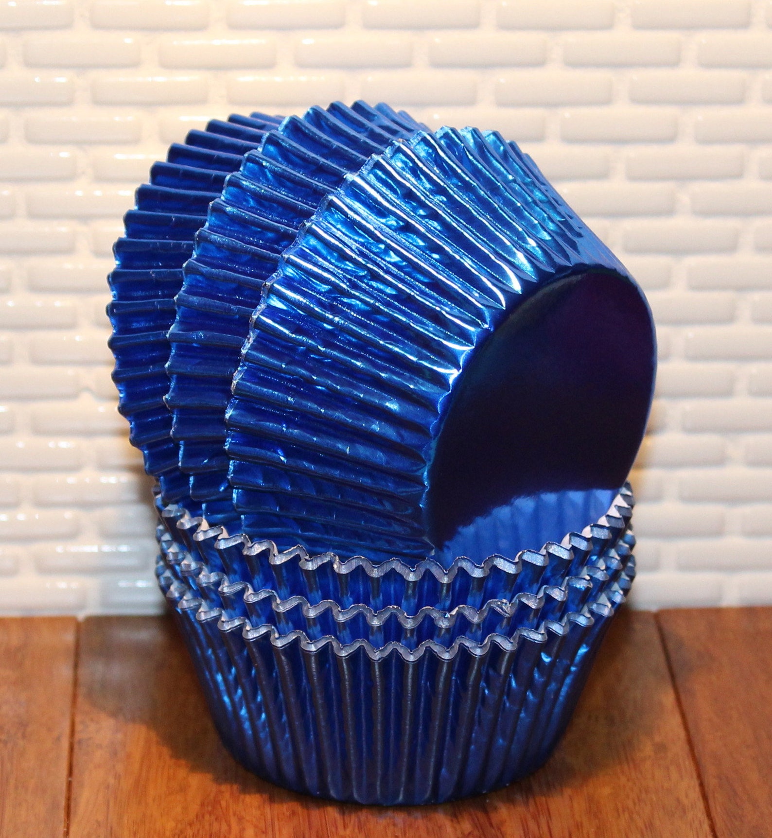 American Foil Cupcake Liner Pak qty 45 Red Baking Cup Blue Etsy