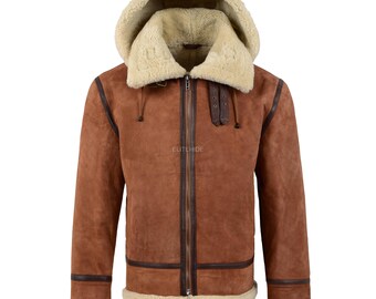 Chaqueta de piel de oveja - Chaqueta con capucha de piel de oveja B3