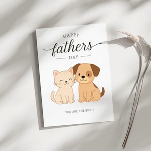 Vatertagskarte von Katze oder Hund | Haustier Themed Printable | Lustige Haustier-Vater-Karte | Sofortdownload | Katze Papa Hund Papa Geschenk