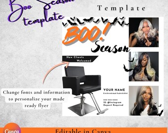 Halloween hair flyer for October | Editable Template