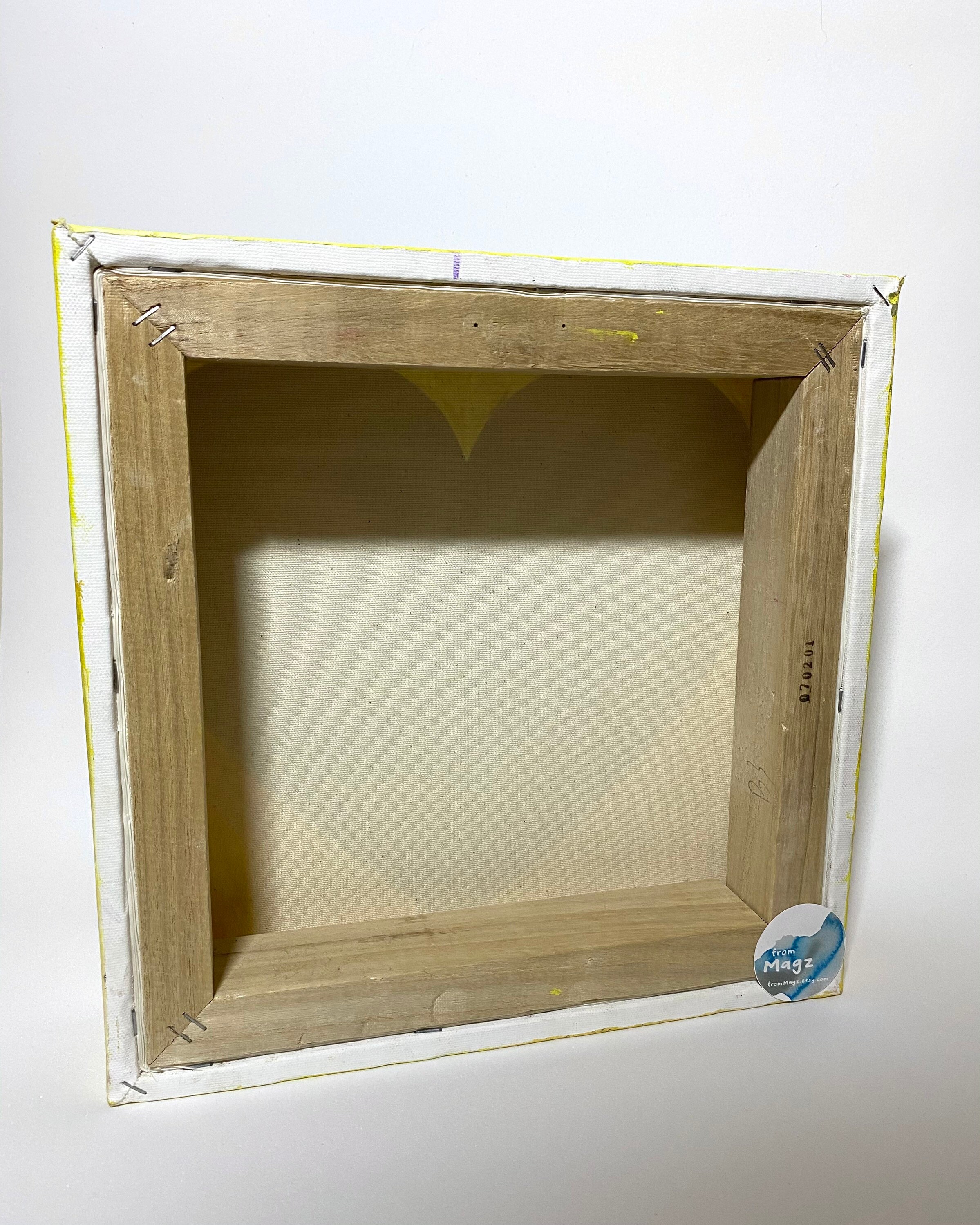 Hart schilderij op Canvas Box Frame paars hart w / gele Etsy Nederland