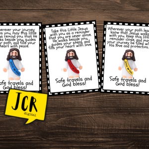 Printable Little Jesus Travel Blessing Tags | 3 Designs | Safe Travels  God Bless | Handout for Travelers | Digital Download
