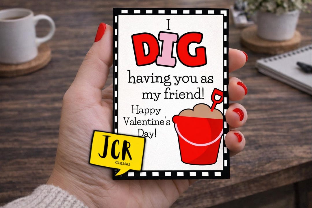I Dig You Valentine Cards: Printable Classroom Valentines (PDF) - Etsy