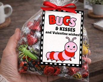 Bugs and Kisses Valentine Cards: printable (PDF)