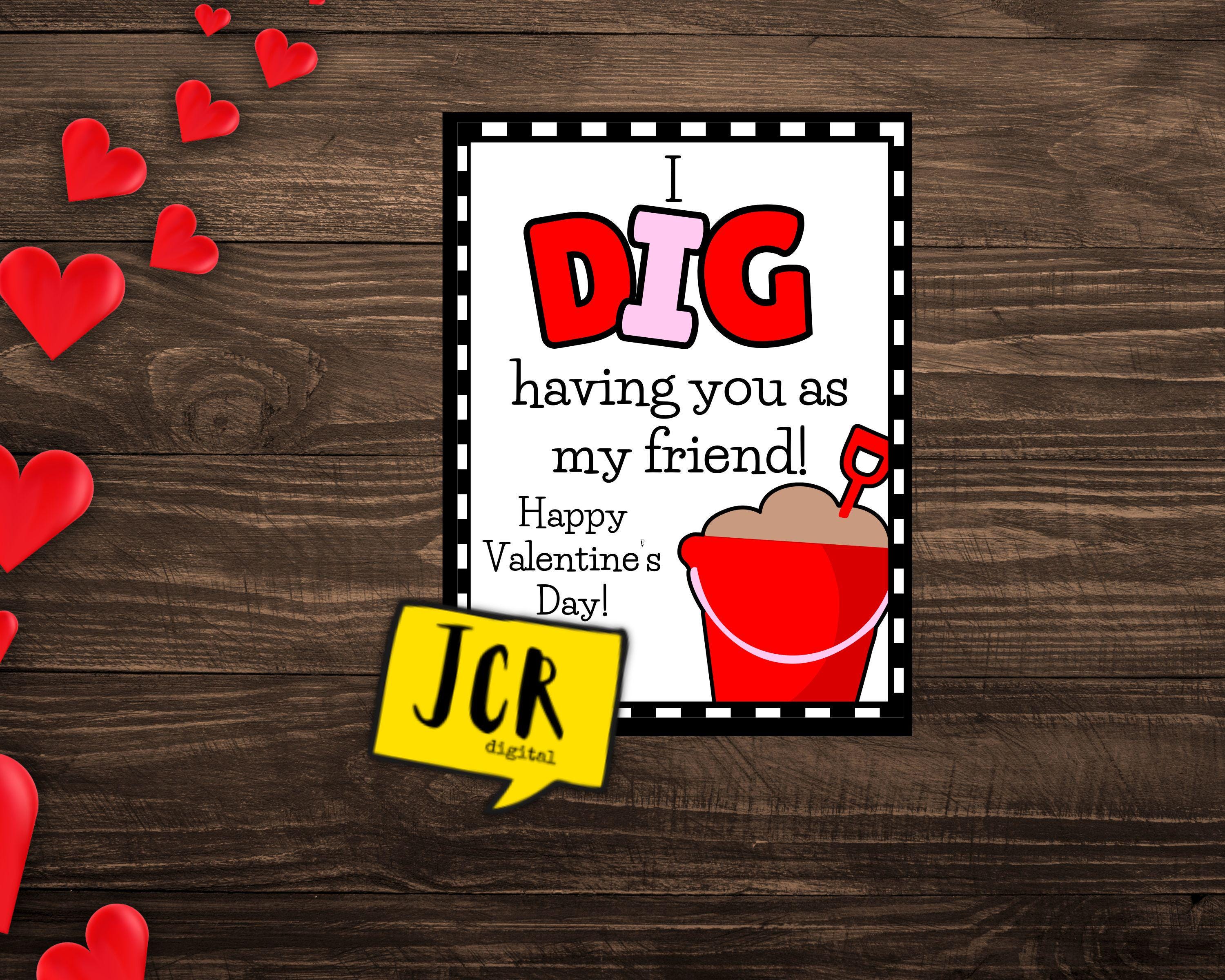 I Dig You Valentine Cards: Printable Classroom Valentines (PDF) - Etsy