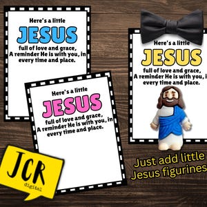 Kleiner JESUS-Tag- Kirchenhandout- Religiöser Anhänger- Christlicher bedruckbarer Glaubensanhänger