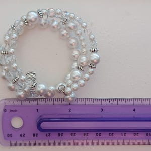 Pearls Memory Wire Stacked Bracelet With Charms - Etsy