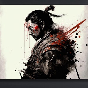 Samurai Poster,Samurai Canvas Painting,Samurai Man Canvas Print , Office Decor,Wall Decor,Home Decor, Japan art, Japanese Gift,Chinese Style