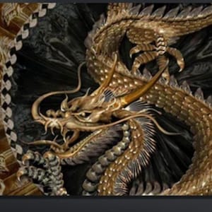 Chinese Dragon Artwork,Chenese Dragont Wall Art,Modern Artwork,Home Art Asian Dragon Pattern Printed,Japanese Dragon Wall Art, Ready To Hang