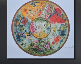 シャガールのアートプリント「新郎新婦、エッフェル塔のロマンチックな