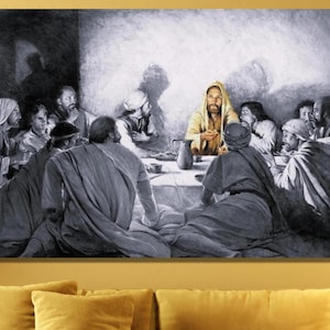 Last Supper Canvas Set Jesus and Disciples Christian Canvas Art  Last Supper Wall Art Wall Decoration Dinning Room Decor Last Supper Canvas