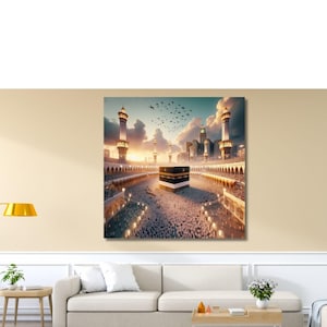 Pintura Kabaa, arte em tela Kabaa, vista da tela Kabaa, arte de parede Kabaa, impressão Kabaa, tela islâmica, presentes islâmicos, presentes muçulmanos, pronto para pendurar