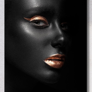 Afrikanische schwarze Frau Leinwand Wandkunst, afrikanische Kunst, abstrakte afrikanische Mädchen Leinwand Gemälde Wandkunst Bilder, schwarze Leinwand, Wanddekor, Wohnkultur