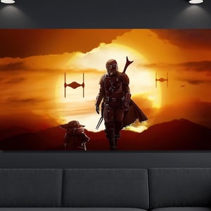 Mandalorian Star Wars Canvas Wall Art Poster ,Game Room Decor,Star Wars Wall Decor Canvas Print,Starwars Art Canvas Print,Movies Poster Gift