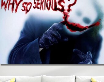 The Joker Man Oil Painting Canvas, Why so Serious Joker Canvas Wall Poster,The Joker Wall Art Cartoon Prints, The Joker Poster, Home Decor