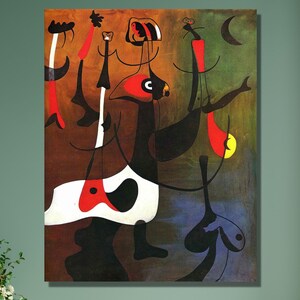 Joan Miro Print,Joan Miro Poster,Joan Miro Exhibition Canvas Wall Art,Joan Miro Painting Wall Art,Surrealism Modern Art,Ready to Hang Canvas