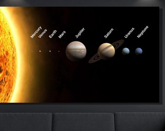 Space Print Planets Wall Decor,Space Science Wall Art, Astronomy Print Art,Solar System Canvas Art Print, Kids room décor,Nursery Wall Decor