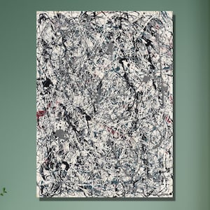 Jackson Pollock Convergence  Extra Large Canvas Wall Art Abstract Wall Art Jackson Pollock Canvas Wall Art Poster Home and Living Room Decor