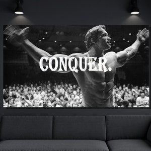 Arnold Schwarzenegger Canvas Wall Art,Arnold Schwarzenegger Print Art,Arnold Schwarzenegger Poster Art,Fitness Gym Motivation Canvas Prints