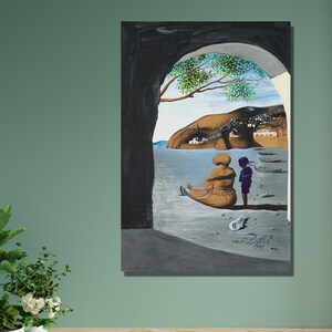 Mysterious mouth appearing on my nurse&#39;s back by  Salvador Dali Exhibition Poster  Print Salvador Dali Canvas Wall Art Print Surrealism art