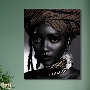Afrikanische schwarze Frau Leinwand Wandkunst, schwarze Leinwand, abstrakte afrikanische Mädchen Leinwand Gemälde Wandkunst Bilder, Wand-Dekor, afrikanische Kunst, Wohnkultur