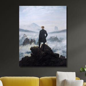 Caspar David Friedrich Wanderer Above The Sea of Fog Canvas,Original Print Canvas Art,Caspar David Friedrich Wall Art Canvas,Home Decor