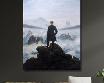 Caspar David Friedrich Wanderer Above The Sea of Fog Canvas,Original Print Canvas Art,Caspar David Friedrich Wall Art Canvas,Home Decor