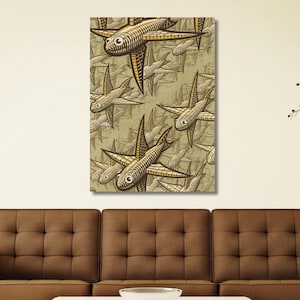 Escher Wall Art,Maurits Cornelis Escher Depth Pictures And Dreams Canvas,Fine Art Print,Reproduction Print Art,Modern Decor ,Escher Poster