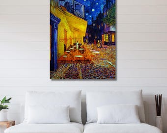 Van Gogh print,Night terrace Van gogh poster, Café wall art, Cafe decor,Van gogh poster,Canvas painting,Cafe gift,Cafe terrace,Van gogh cafe