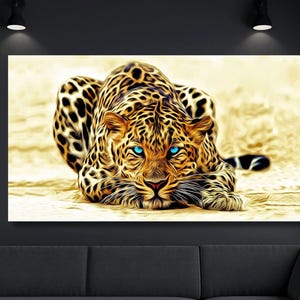 Tiger Painting Print Poster Art,Blue Eyed Tiger Canvas Art,Farmer Wall Decor,Animal Art Print,Farm Animal Print Art,Home Decor,Ready To Hang
